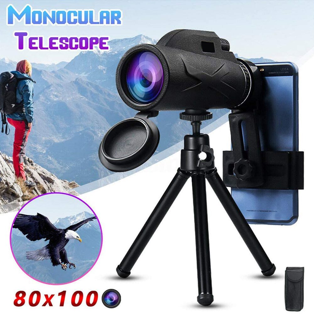 SANAG 80X100 Monocular Outdoor Birdwatching Telescope Phone Camera HD