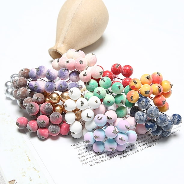 Gwong Decoración hogareña 1Bouquet Mini redondo baya artificial boda fiesta DIY Scrapbooking Decoration Gwong 21045651