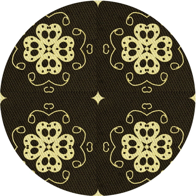 Ahgly Company Tapis d'Intérieur Rond Lavable en Machine Transitionnel Noir Nuit, 3 Pieds Rond