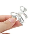 thumbnail image 4 of Unique Bargains 1 Pc Ponytail Buckle Hair Clip Faux Pearl Bow Hair Ponytail Cuff for Women Silver Tone, 4 of 6