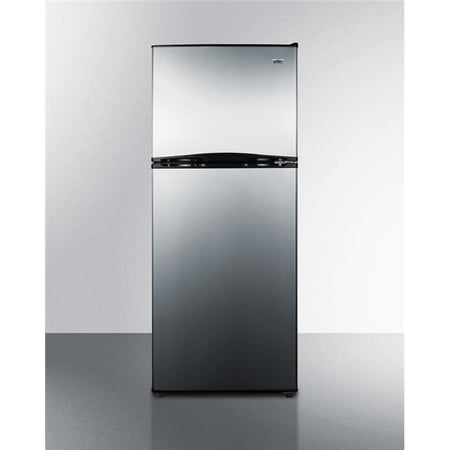 - Summit FF1073SSIM 9.9 cu ft. Frost-Free Refrigerator & Freezer with Icemaker 24 in., Black - Stainless Steel Door
