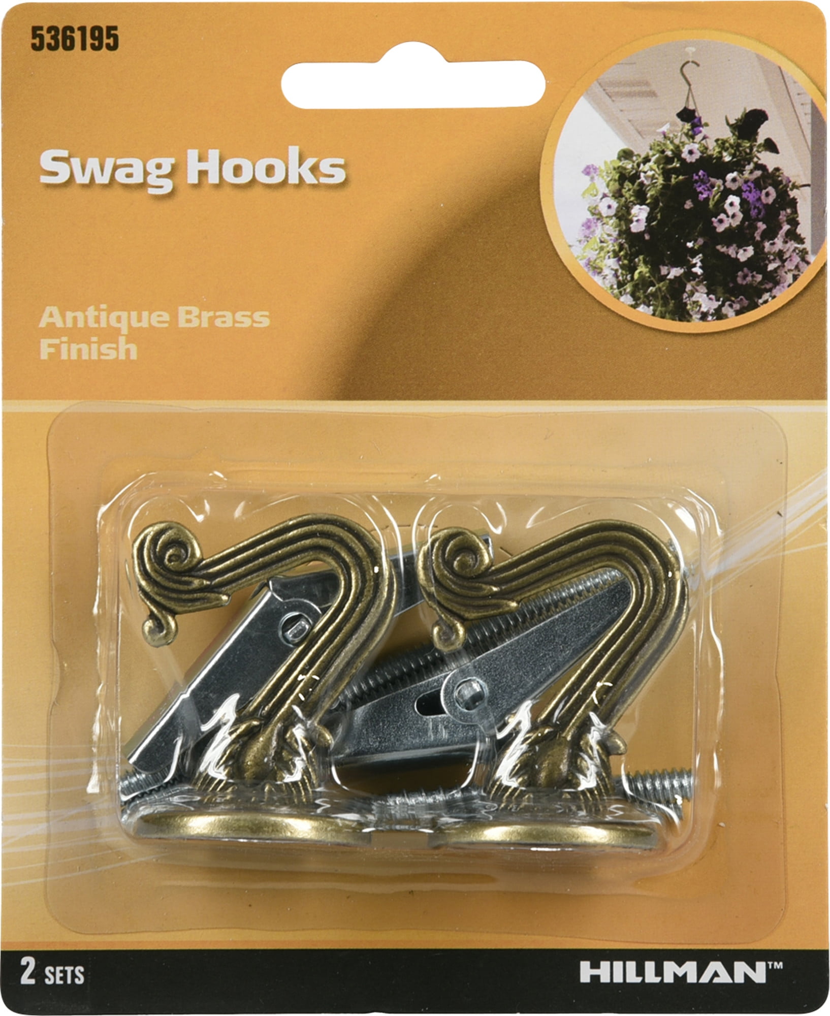Details about   Living Accents 73563 Ceiling Swag Hooks Antique Brass Finish FREE SHIPPING 