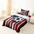 thumbnail image 5 of Manfei Soccer Sports Twin Sheets,Vintage Us Flag Bedding,Red White,3pcs,1 Fitted Sheet and 1 Pillowcase, 5 of 6