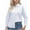 White, variant on Plebaso Women's Button down Shirts Collared Long Sleeve Loose Work Tops Solid Color Plus Size Blouse Tops