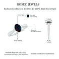 thumbnail image 6 of Rosec Jewels Real Black Opal Oval Engagement Ring for Women - 5X7 mm - Black Opal Diamond Ring - AAA Grade - With Jewelry Box, 10K Yellow Gold, US 7.00, 6 of 8