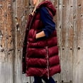 thumbnail image 2 of Patlollav Flash Picks 65% off Women Long Jacket Warm Pocket Hooded Coat Winter Sleeveless Down Parkas, 2 of 6