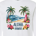 thumbnail image 4 of Inktastic Aloha Hawaii Tropical Beach Surfboard Design Long Sleeve T-Shirt, 4 of 5
