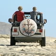 thumbnail image 6 of Old World Nautical Anchor Heavy Duty Spare Tire Cover Flower Anchor Waterproof Sun Protection for Camper Trailer Truck SUV Universal 12inch Fit for Jeep Trailer RV SUV Camper Vehicle, 6 of 8