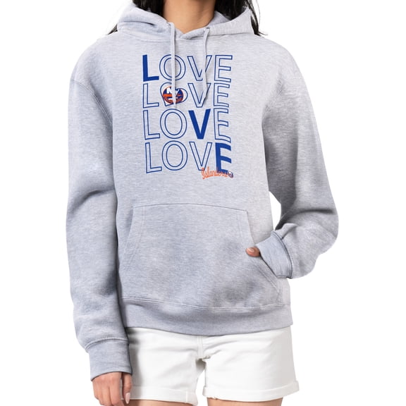 Women's G-III 4Her by Carl Banks  Gray New York Islanders Hockey Love Fleece Pullover Hoodie