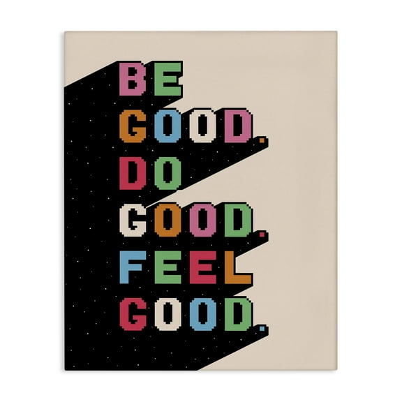 Stupell Industries Be Do & Feel Good Text & Numbers Painting Wrapped Canvas Art Print Wall Art, 16 x 20