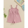 thumbnail image 4 of Suealasg Toddler Girls Romper Shorts Cute Bow Sleeveless Ribbed Short Jumpsuit Shorts 6M 12M 24M 2T 3T 4T Baby Girls Summer Clothes, 4 of 7