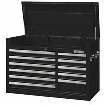 WESTWARD Top Chest, 11-Drawers, Powder Coated Black, 41.5" W x 18.5" D x 27" H