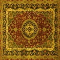 thumbnail image 1 of Ahgly Company Indoor Square Medallion Yellow Traditional Area Rugs, 8' Square, 1 of 4