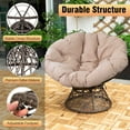 thumbnail image 5 of FDW Papasan Chair 360-Degree Swivel Indoor Outdoor Armchair with Cushion, Tan, 5 of 7