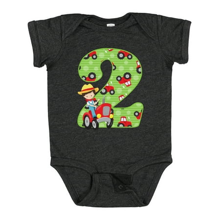 

Inktastic Tractor Boy 2nd Birthday Gift Baby Boy Bodysuit