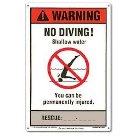 Poolmaster NSPF "No Diving Sign" for Residential or Commercial Swimming Pools