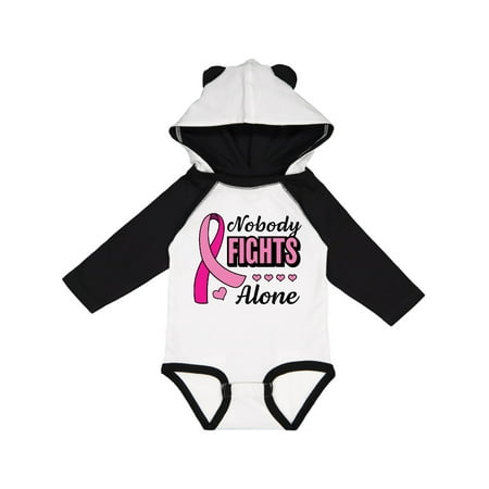 

Inktastic Breast Cancer Awareness Nobody Fights Alone Pink Ribbon Gift Baby Boy or Baby Girl Long Sleeve Bodysuit