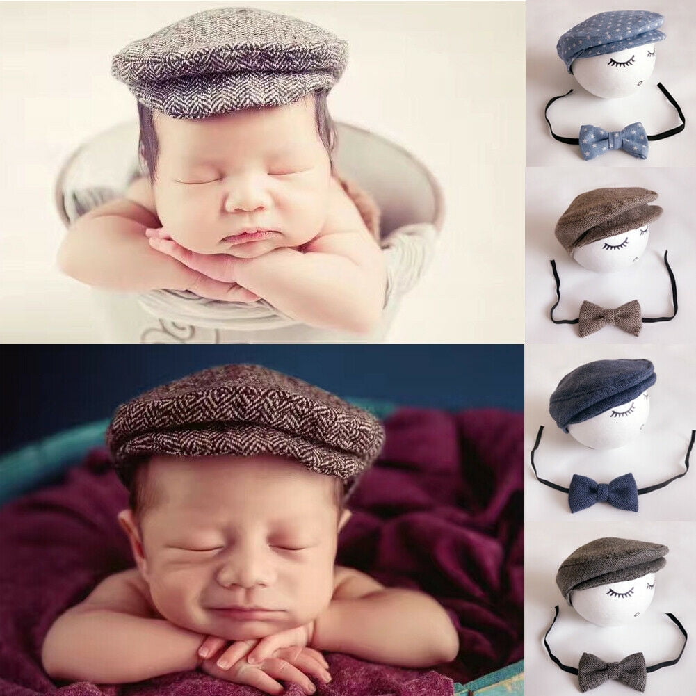 4PCS Baby Boy Outfits Suspender Bowtie Mouse Ear Gift Newborn Photography Props 