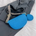 thumbnail image 4 of Bolso bandolera Bolso de pecho para mujer Bolso de cinturón de cuero PU Paquete casual femenino impermeable (Azul), 4 of 5