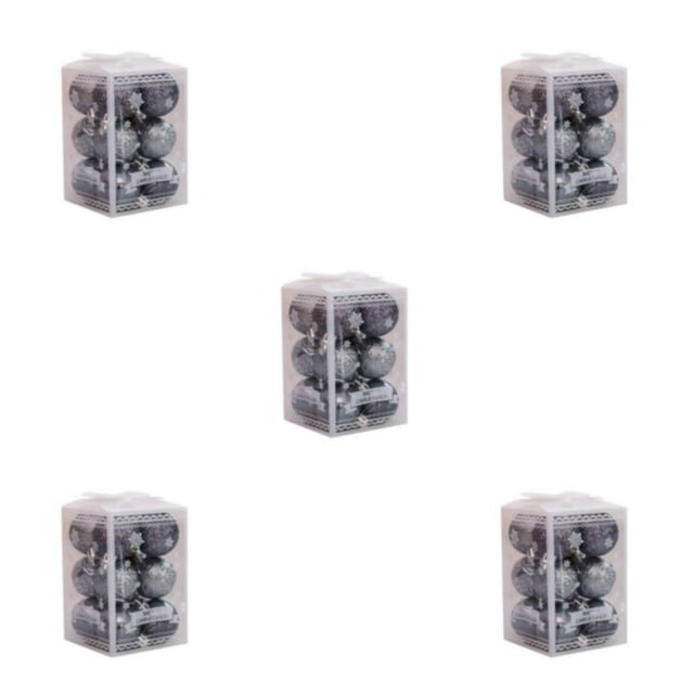 Guardoinrt 12pcs/set Christmas Balls Enought Quantity For Beautifully Decorated Tree gray 5Set
