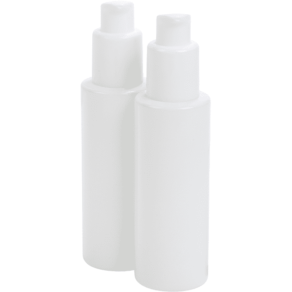 2oz Refillable Glass Bottle with Cosmetic Pump - perfect for both Travel and Home use. 2 Pack