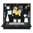 thumbnail image 4 of Topbuy Wall Mount Floating Desk Foldable Space Saving Laptop Workstation with Storage Drawer and Shelves Black, 4 of 8