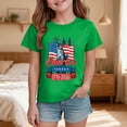 thumbnail image 2 of Zshosam Toddler USA Shirt Kids American Flag Shirt 4th of July Button Down Tshirt for Girls Boys Fourth of July Patriotic Summer Tee Size 7T 8T,(Green 7-8 Years), 2 of 5