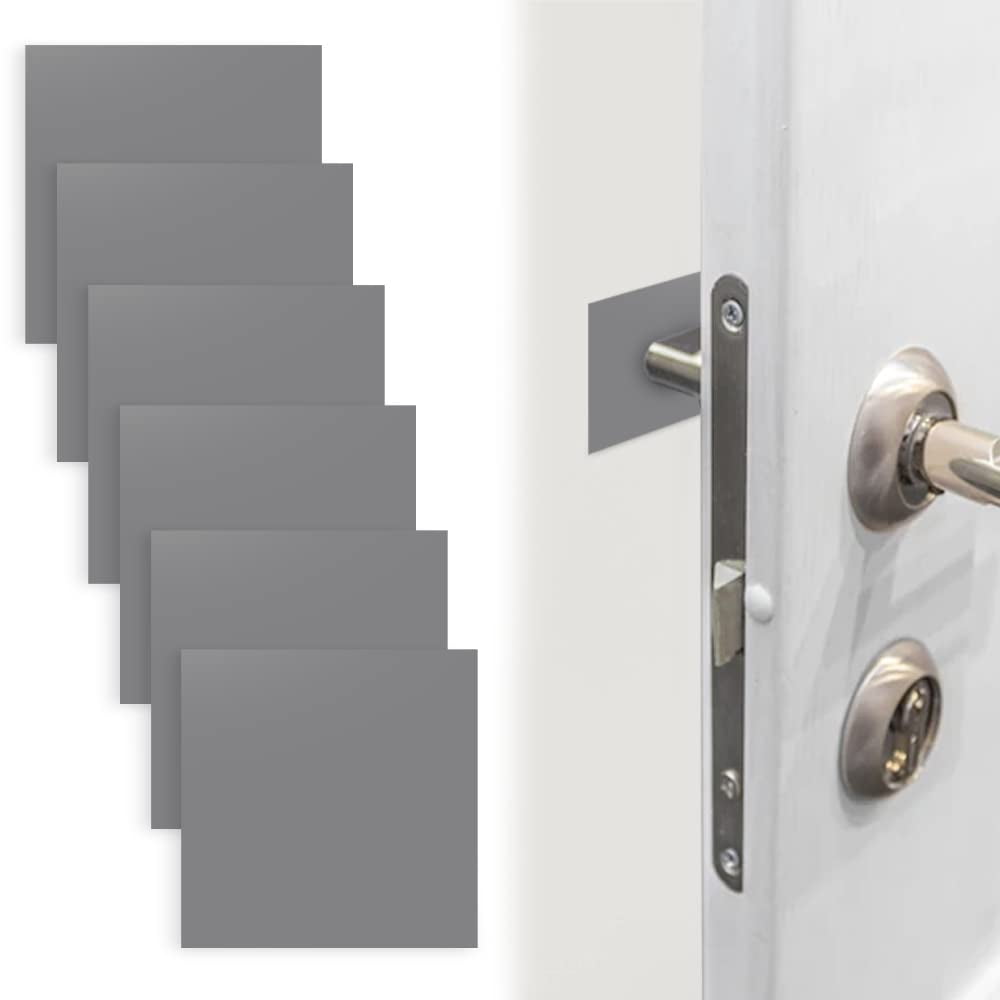 Door Knob Wall Protector Plates 3"x3" 6pc Rubber Door Stopper Wall