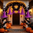thumbnail image 5 of Halloween Hanging Witch Hat Decoration,Witch Hat Ornament for Fireplace Porch Indoor Outdoor Halloween Party 14.17x14.96 Inch,Purple, 5 of 6
