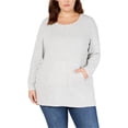 thumbnail image 1 of Style & Co. Womens Ribbed Knit Sweater, Grey, Plus Size, 3X, 1 of 1