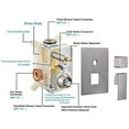 thumbnail image 3 of BWE Brushed Nickel Shower Faucet 10 Inch Square Luxury Rain Mixer Shower System Sets Complete 2-Functions Pressure Balancing Wall Mount Rainfall Rough-in Valve Body and Trim Included, 3 of 9