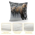 thumbnail image 4 of Orinice Bison Snow Wildlife Graphic Decorative Cushion Throw Pillow Cover for Home Couch Living Room Sofa, Winter Pillow Case 1PC 12x12in, 4 of 5
