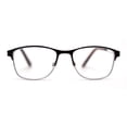 thumbnail image 3 of Rectangle Metal Half Rim Spring Hinge 3 Multi-Focal Progressive Reading Glasses Brown Silver +1.00, 3 of 4