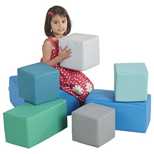 ECR4KIDS ELR-0832F-CT Softzone Foam Big Building Blocks, Soft Play Set for Kids, Contemporary (7-Piece)