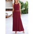 thumbnail image 3 of Conjunto de Falda Larga y Top para Mujer PRETTYGARDEN Vino Tinto M, 3 of 7