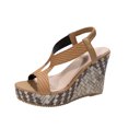 thumbnail image 2 of Viluyesy Womens Wedge Sandals, Open Toe Wide Width Ankle Strap Summer Casual Shoes Brown, 2 of 9