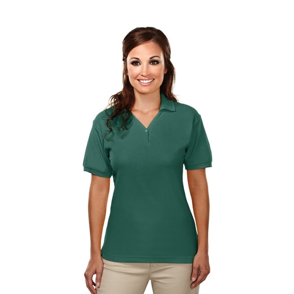 Tri-Mountain Stature 186 Cotton Pique Y Neck Polo Shirt, Medium, Forest Green