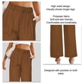 thumbnail image 4 of Pantalones de pierna ancha,Pantalones de pierna ancha para mujer Pantalones de pierna ancha con botones Pantalones casuales de señora Rendimiento sólido, 4 of 5