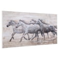 thumbnail image 3 of Yosemite Home Decor "Horses in the Wind" Wood Gallery Wrapped Wall Art in Brown, 3 of 4
