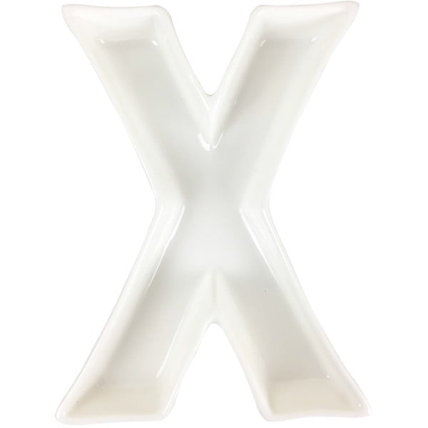 Just Artifacts Birthday Parties and Life Celebrations! Letter: X Baby Showers 5.5inch White Ceramic Letter Dish Anniversarys Decorative Dishes for Weddings 