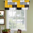 thumbnail image 5 of 2 Panels Yellow Grey Geometric Valance for Windows, Modern Black White Abstract Art Light Filtering Kitchen Curtains, Rod Pocket Window Treatment Curtain Valances for Living Room Bedroom, 60"x18", 5 of 9