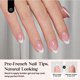 thumbnail image 2 of Press On Nails con forma de escarabajos French Tips, 224 unidades, rosa, para mujer, 2 of 8