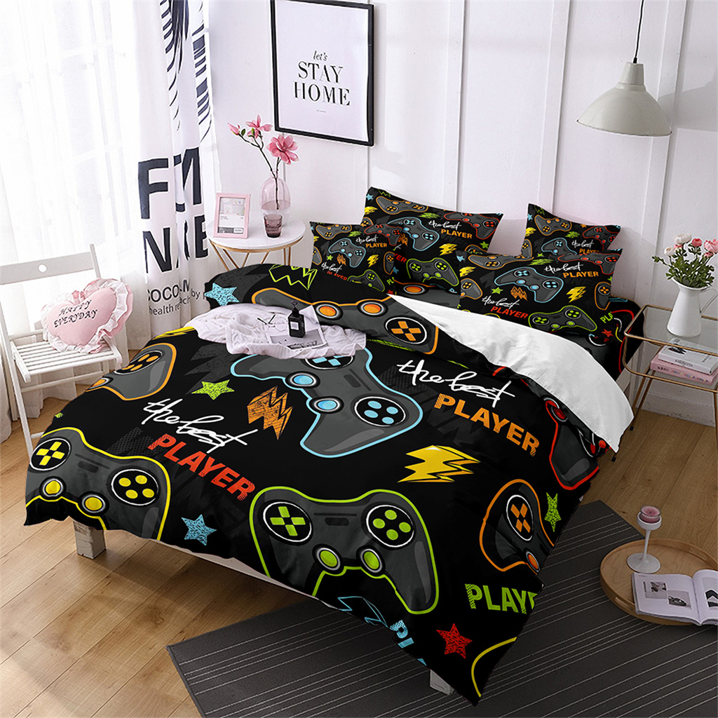 3D Game Controller Print Bedding Comforter Set Twin Full Queen King