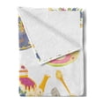 thumbnail image 2 of Tea Party Soft Flannel Fleece Blanket, Selection of Vivid Colored Teacups Pot Sugar and Floral Arrangements in Corners, Cozy Plush for Indoor and Outdoor Use, 70" x 90", Multicolor, by Ambesonne, 2 of 5
