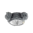 thumbnail image 2 of C.C Children's Kids' Double Pom Cable Knit Fuzzy Lined Ear Warmer Headband, Light Melange Gray, 2 of 2