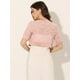 thumbnail image 3 of Bolero de encaje con hombros descubiertos para mujer Allegra K Cárdigan corto Rosa XS, 3 of 6