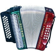Corona II Classic Button-Key Accordion in key of G, C and F, Tri-Color Pearl Finish