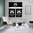 thumbnail image 5 of Kitchen Dinnerware Kitchen Curtains Valances and Tiers Set of 3 Knife And Fork Tableware Black Tier Curtains and Valance with Rod Pocket for Small Windows, 27.5"x36", 5 of 9