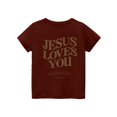 thumbnail image 5 of CCRFTGI Jesus Loves You Cute Shirts for Kids Girls Boys Size 7-8 Summer Short Sleeve Letter Tee Tops Casual Soft Lightweight Clothes for Teen Girls Crew Neck Shirts Wine 5-7 Years, 5 of 6