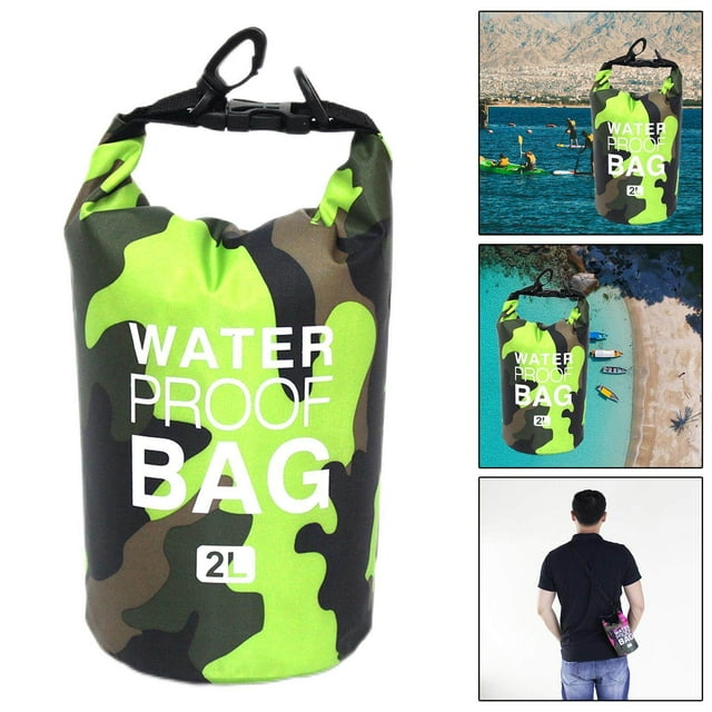 Petit Sac Étanche 2L Bandoulière pour Kayak Vert